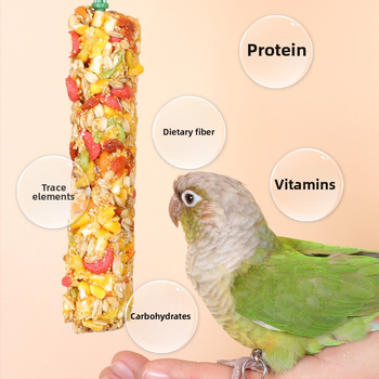 Papūgos kramymo lazdelė ir mokomoji užkanda – medžiaga iš penkių grūdų, prekių ženklas Happy Parrot, neimportuota