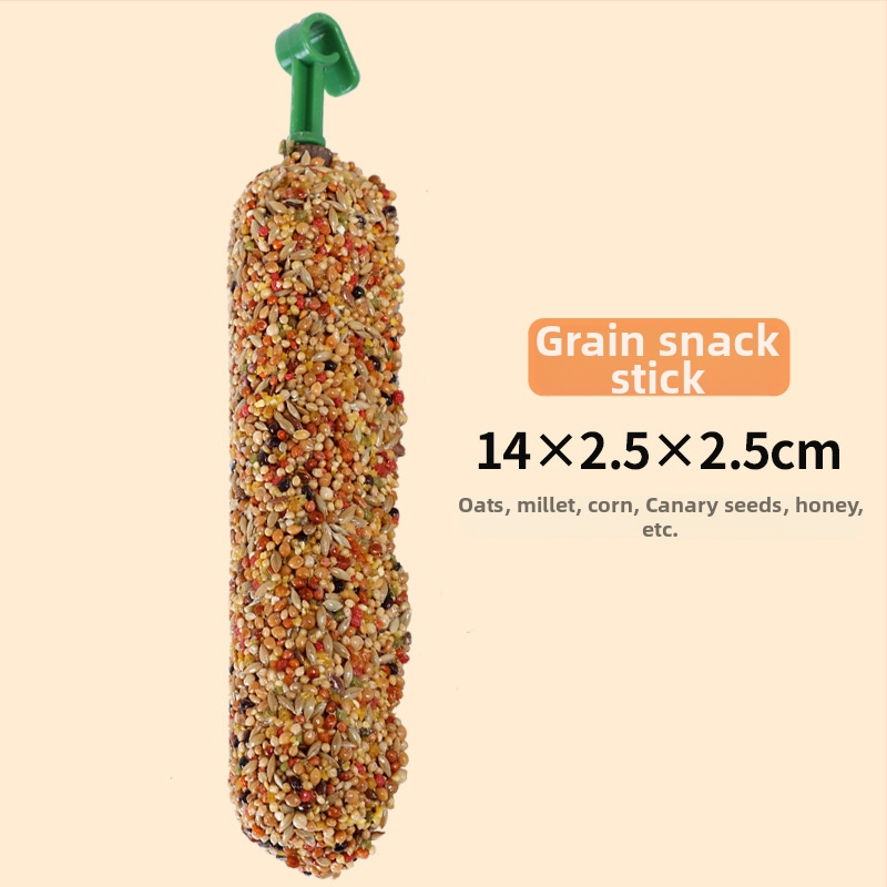 Papūgos kramymo lazdelė ir mokomoji užkanda – medžiaga iš penkių grūdų, prekių ženklas Happy Parrot, neimportuota