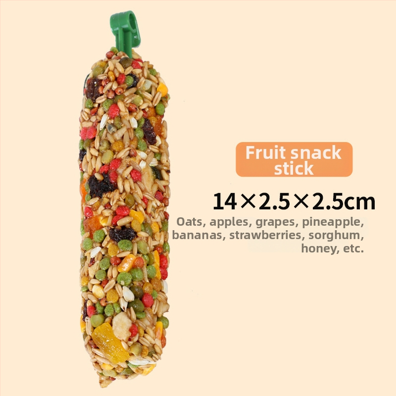 Papūgos kramymo lazdelė ir mokomoji užkanda – medžiaga iš penkių grūdų, prekių ženklas Happy Parrot, neimportuota