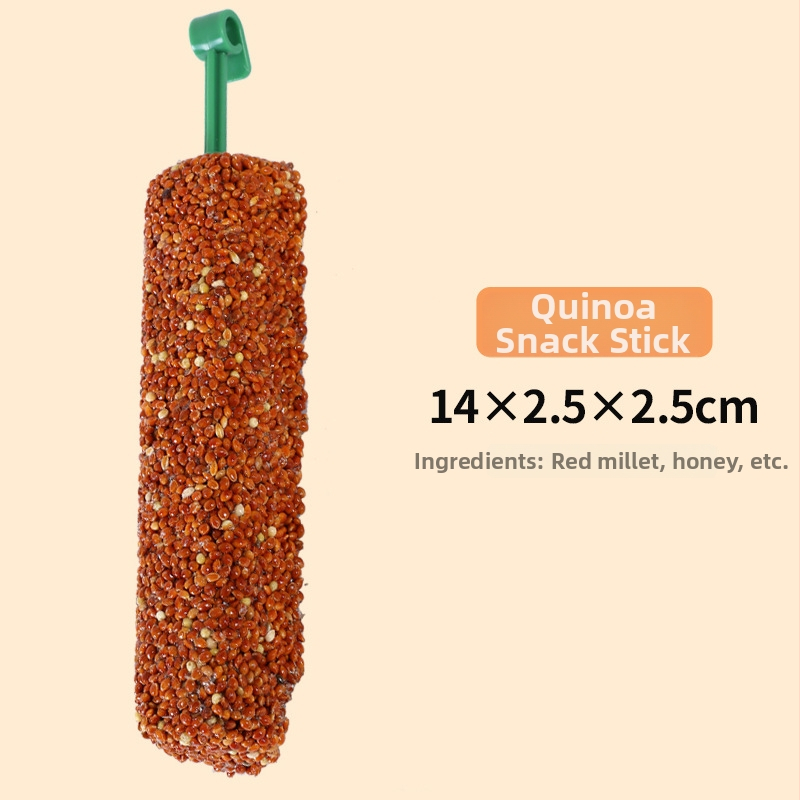 Papūgos kramymo lazdelė ir mokomoji užkanda – medžiaga iš penkių grūdų, prekių ženklas Happy Parrot, neimportuota