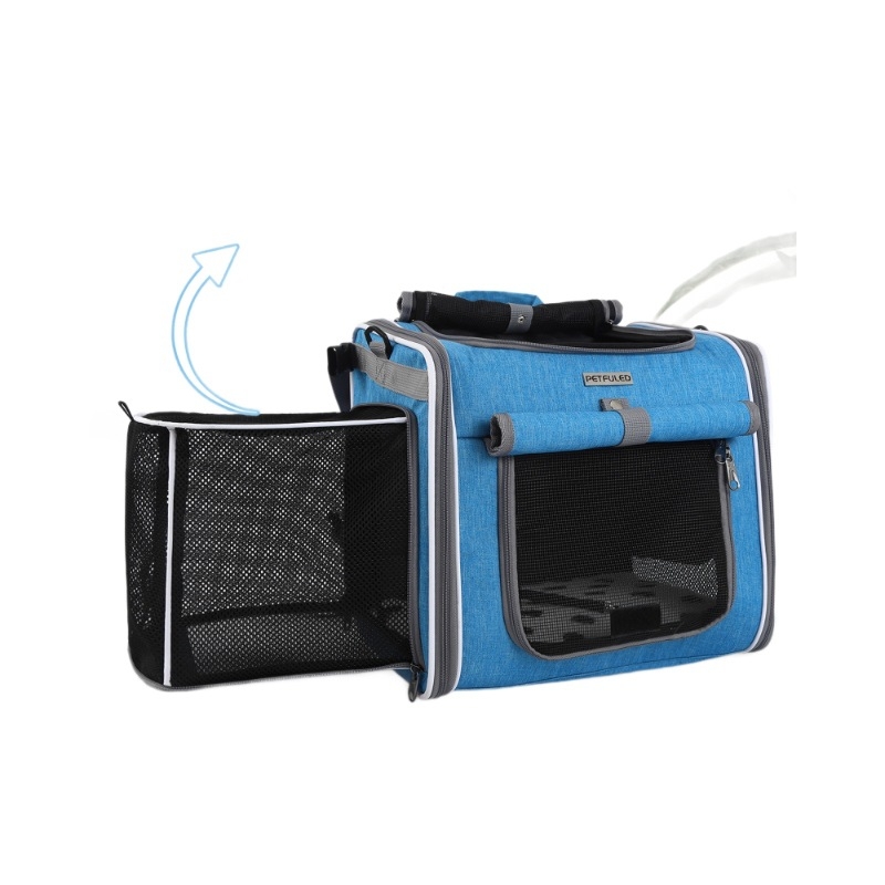 Кошница за велосипед за домашни любимци (котки и кучета), полиестер, голям капацитет, сгъваема, солиден модел