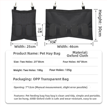 Pakabinta šieno krepšelis mažiems augintiniams: triušiams, jūrų kiaulėms, hamstermi ir činčilėms — Oxford audinys, kilmė Zhejiang, prekių ženklas Confucianism