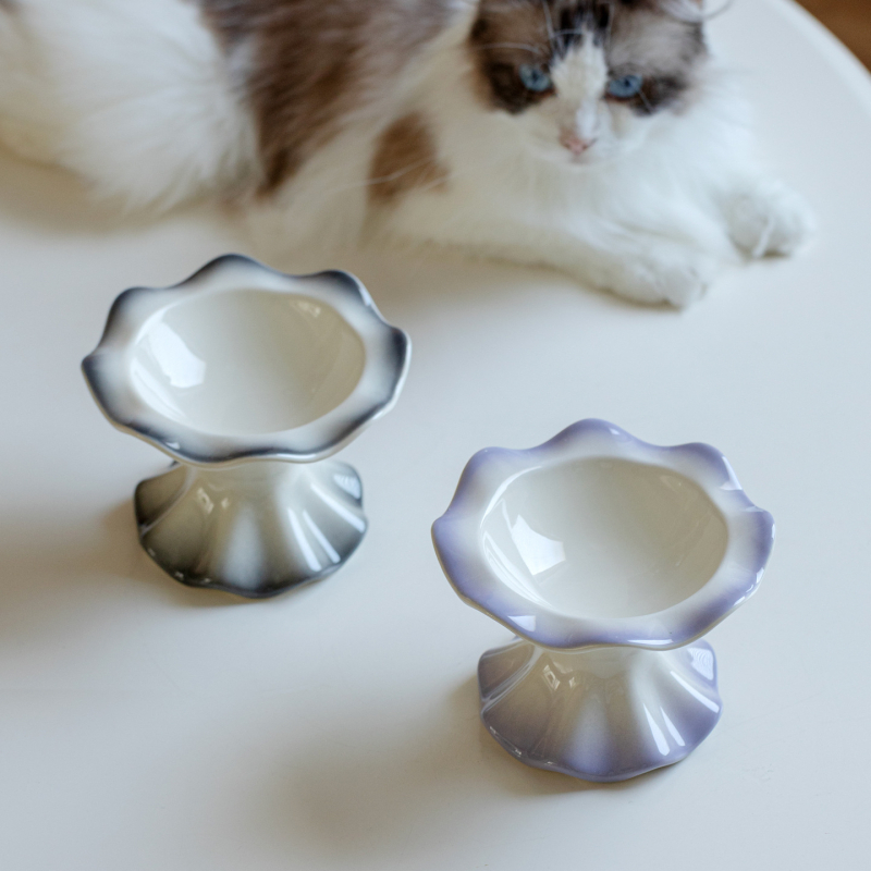 Vas ceramic înalt pentru pisică, anti-răsturnare – Xingmi Ceramics