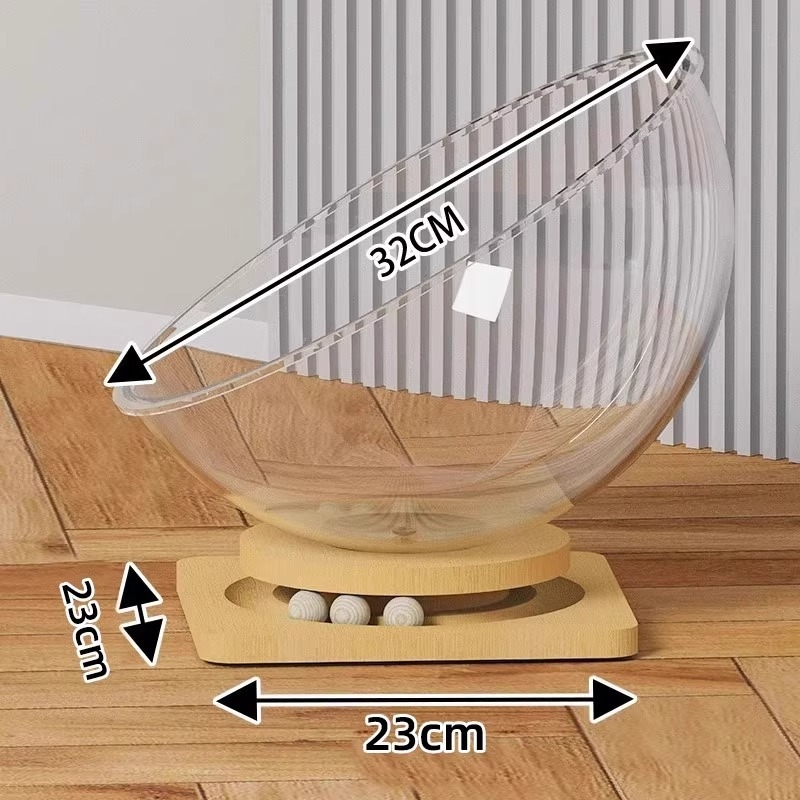 Kosmosa kapsulas kaķu ligzda ar rotējošu platformu, pašizglītojoša kaķu rotaļlieta, iekšējai lietošanai, viss vienā — Materiāli: ABS/PP/PET; Iekštelpu lietošanai; Kaķiem