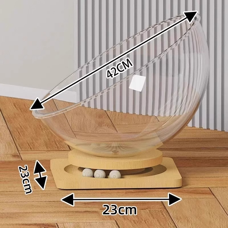 Kosmosa kapsulas kaķu ligzda ar rotējošu platformu, pašizglītojoša kaķu rotaļlieta, iekšējai lietošanai, viss vienā — Materiāli: ABS/PP/PET; Iekštelpu lietošanai; Kaķiem