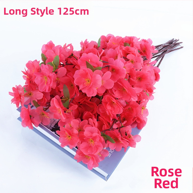 Viltotas persiku zieds zari dekorācijai mājās; Materiāls: zīda ziedi; Veids: simulētie persiku ziedi; Svars: 80 g; Piemērošana: kāzas, mājas dekors