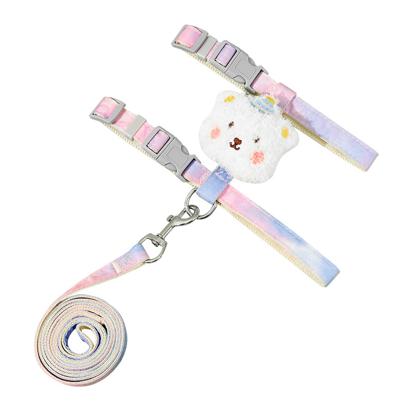 Mačji prsni remen s ljubkim dodatkom u obliku mede, materijal: najlon zliatina ABS, prsni remen, povodac za mačke