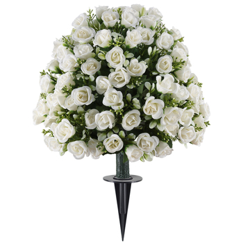 Mākslīgs ziedu pušķis no satīna, maku šķirne, daļēji manuāla un daļēji mehāniska izstrāde, piemērots ārējai un biroj dekorēšanai