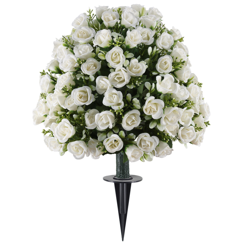 Mākslīgs ziedu pušķis no satīna, maku šķirne, daļēji manuāla un daļēji mehāniska izstrāde, piemērots ārējai un biroj dekorēšanai