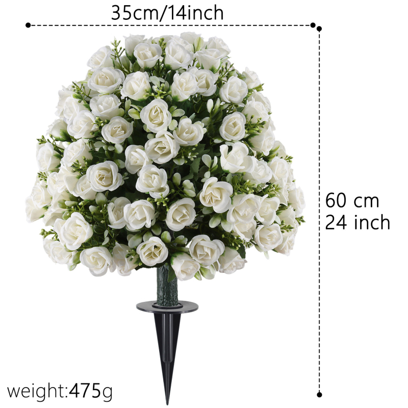 Mākslīgs ziedu pušķis no satīna, maku šķirne, daļēji manuāla un daļēji mehāniska izstrāde, piemērots ārējai un biroj dekorēšanai