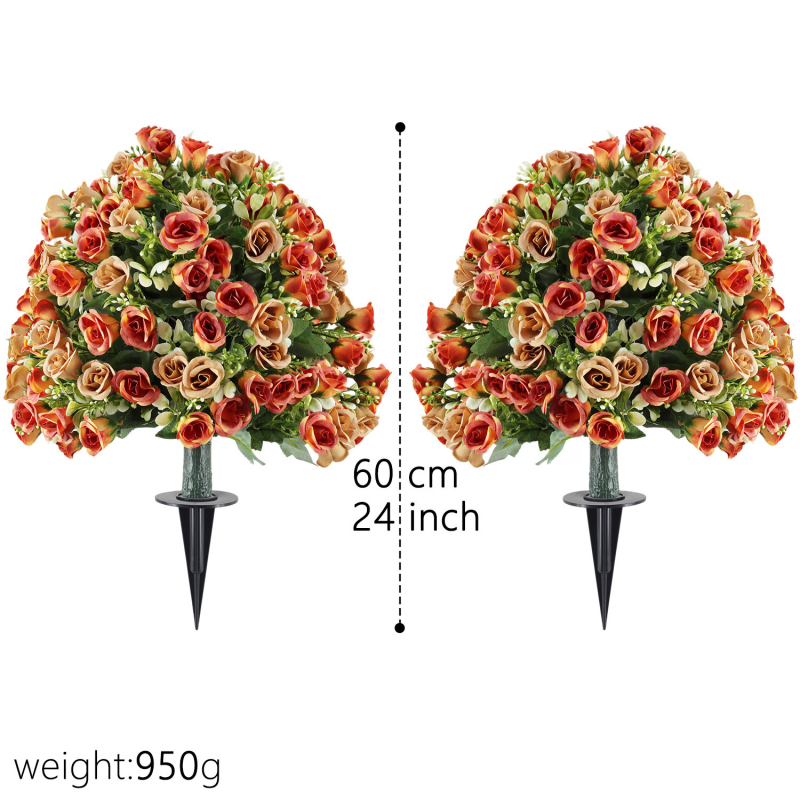 Mākslīgs ziedu pušķis no satīna, maku šķirne, daļēji manuāla un daļēji mehāniska izstrāde, piemērots ārējai un biroj dekorēšanai