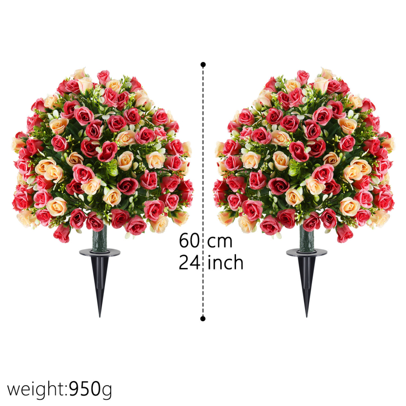 Mākslīgs ziedu pušķis no satīna, maku šķirne, daļēji manuāla un daļēji mehāniska izstrāde, piemērots ārējai un biroj dekorēšanai