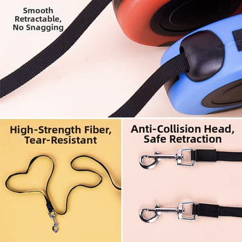 Tagasitõmbuv koera jalutusnöör väikestele ja keskmistele koertele — ABS materjal, automaatne pikkendamine, Xin Chong bränd