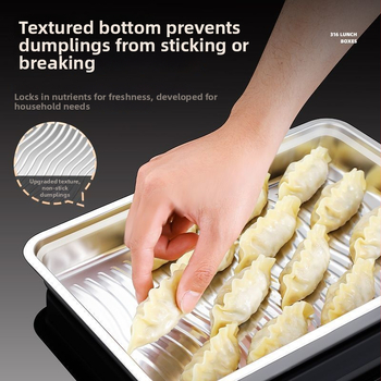 316 nerūdijančio plieno koldūnų laikymo dėžė su dangčiu, daugiafunkcinė šaldytuvo/šaldiklio dėžė, storesnis sandarinimas