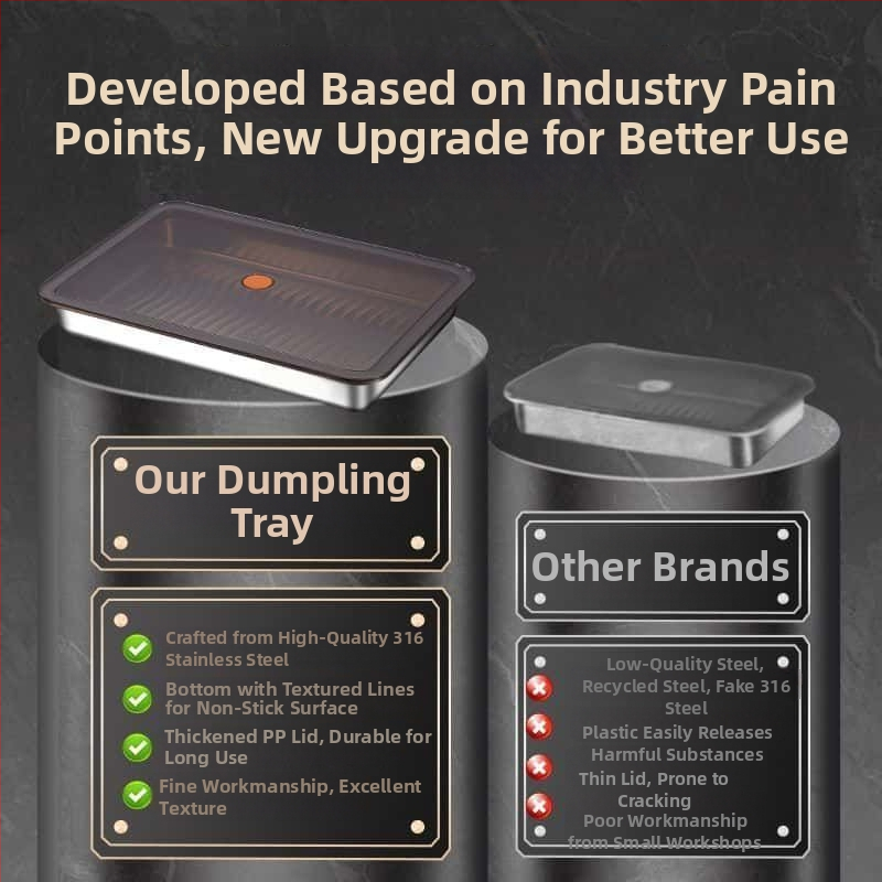 316 roostevabast terasest pelmeenide hoidmise karp kaanega, mitmeotstarbeline külmiku/sügavkülma jaoks, paks tihend