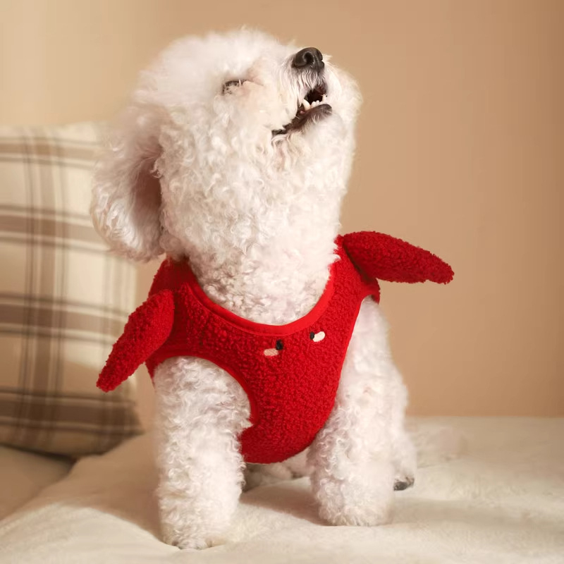 Ham pentru câini, toamnă–iarnă, curea toracică, compatibil cu lesă, pentru rase mici, poliester