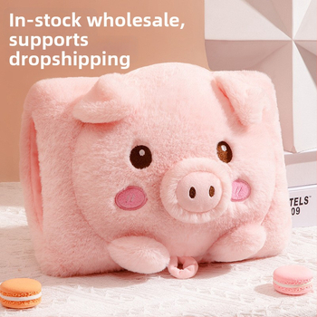 Fuledi hk-420 įkraunama karšto vandens buteliukas rankų šildymui, pūkuotas karikatūros dizainas, stačiakampis formos, 220V, 420W, medžiaga flanelė