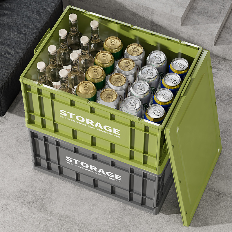 Κουτί αποθήκευσης σε βιομηχανικό στυλ, PP, μεγάλης χωρητικότητας, πτυσσόμενο, με ροδάκια, μοντέλο 803