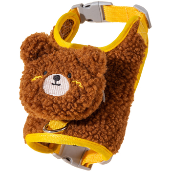 Mačji povodac u stilu prsluka s prsnom pojase, materijal od vunenih kapsula i prozračne mreže, neretraktivan, za jesen i zimu.