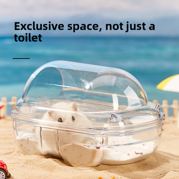 Hamsterio vonia su smėlio vonia - dviejų funkcijų mažoji vonios patalpa naminiams gyvūnėliams su šlapimo baseinu