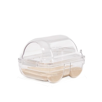 Hamsterio vonia su smėlio vonia - dviejų funkcijų mažoji vonios patalpa naminiams gyvūnėliams su šlapimo baseinu