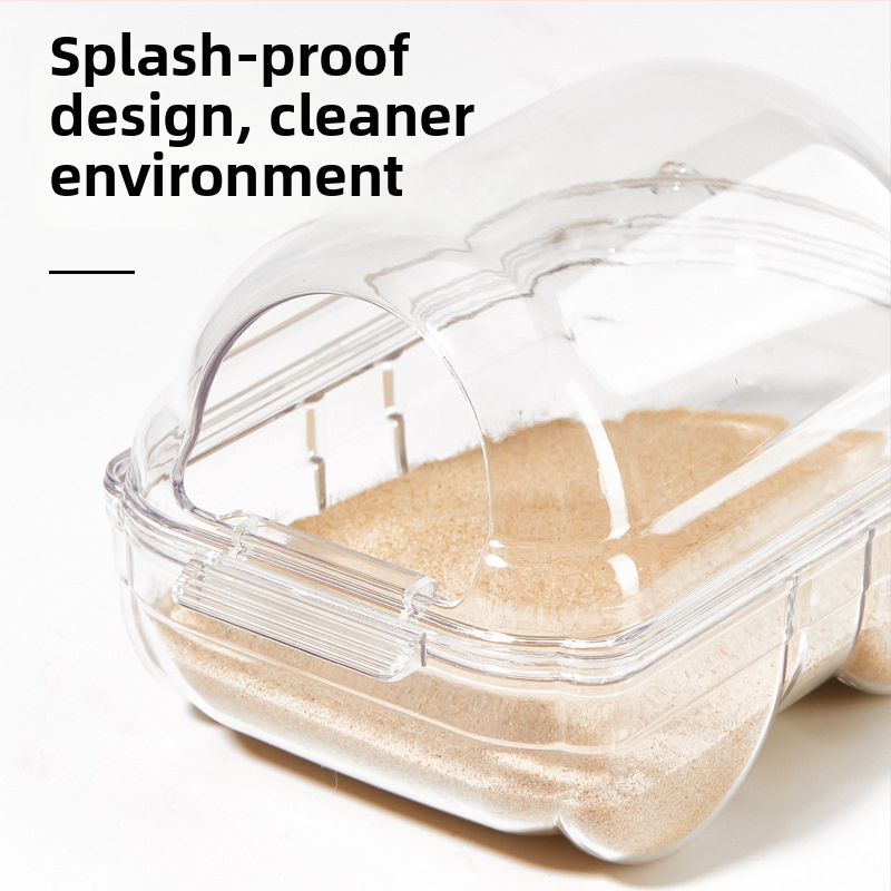 Hamsterio vonia su smėlio vonia - dviejų funkcijų mažoji vonios patalpa naminiams gyvūnėliams su šlapimo baseinu