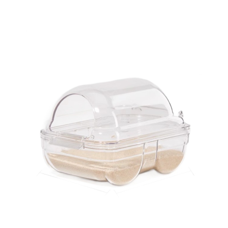 Hamsterio vonia su smėlio vonia - dviejų funkcijų mažoji vonios patalpa naminiams gyvūnėliams su šlapimo baseinu