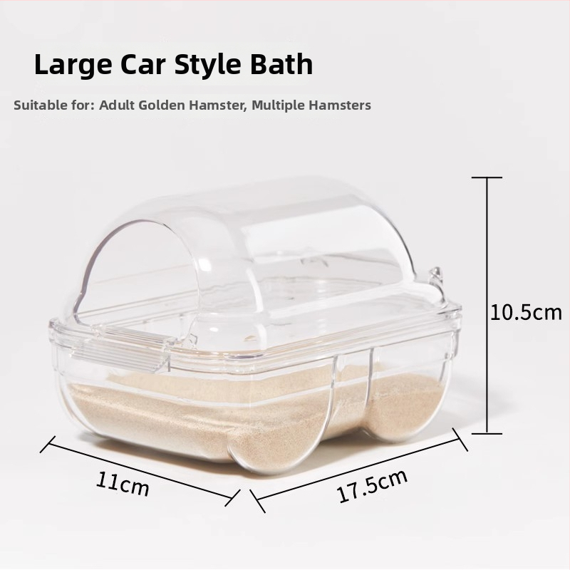 Hamsterio vonia su smėlio vonia - dviejų funkcijų mažoji vonios patalpa naminiams gyvūnėliams su šlapimo baseinu