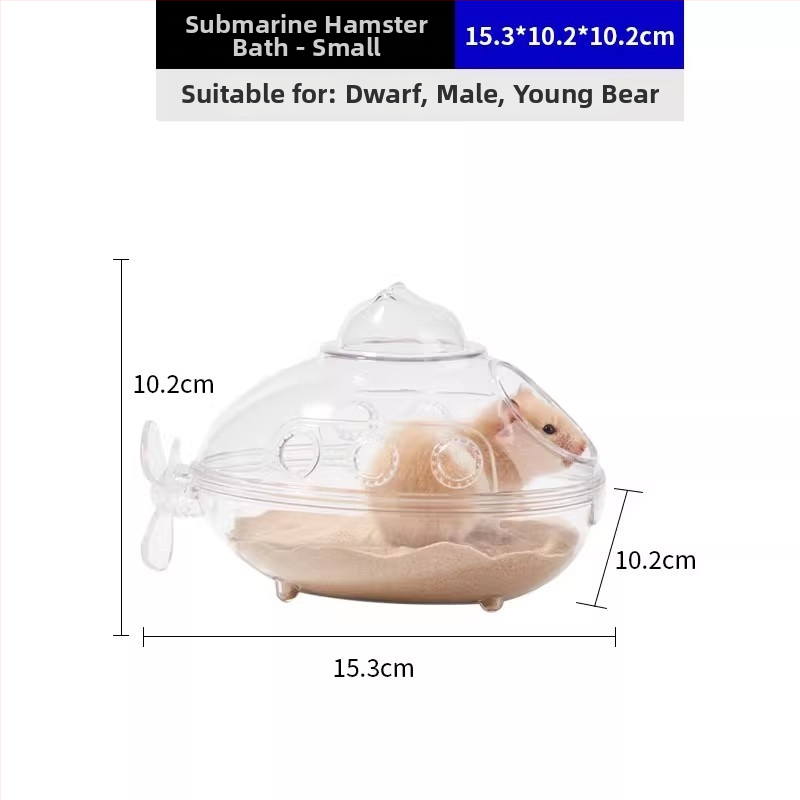 Hamsterio vonia su smėlio vonia - dviejų funkcijų mažoji vonios patalpa naminiams gyvūnėliams su šlapimo baseinu