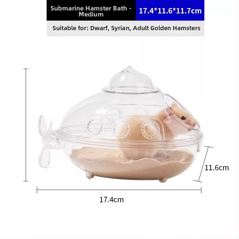 Hamsterio vonia su smėlio vonia - dviejų funkcijų mažoji vonios patalpa naminiams gyvūnėliams su šlapimo baseinu