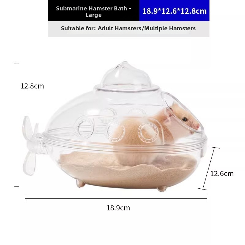 Hamsterio vonia su smėlio vonia - dviejų funkcijų mažoji vonios patalpa naminiams gyvūnėliams su šlapimo baseinu