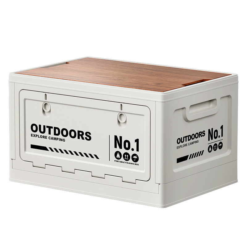 Cutie de depozitare pentru camping, deschidere laterală, pliabilă din PP, 40–50 L, portabilă