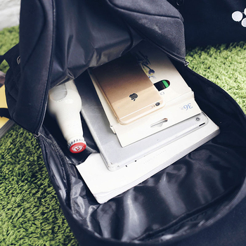 Drobė kuprinė su dideliu talpumu ir 3D katės dizainu, nešiojamojo kompiuterio kišenė, dangtelio užsegimas