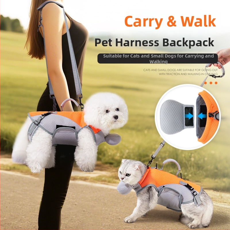 Kelioninė kuprinė gyvūnėliams katėms ir mažiems šunims, poliesteris, minkšta iki vidutinio standumo konstrukcija