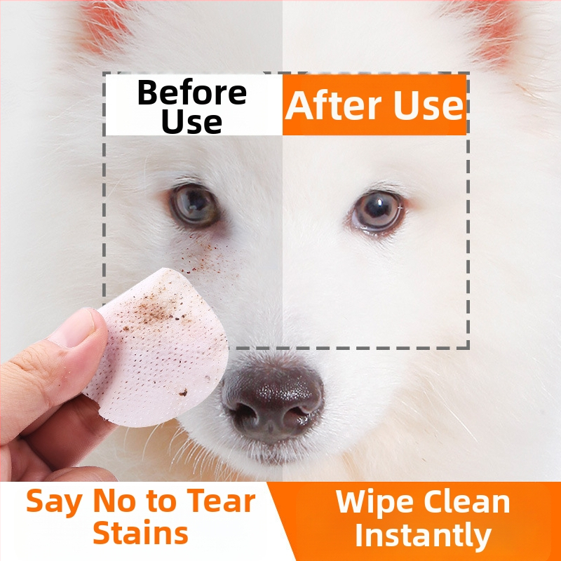 Mājdzīvnieku acu salvetes, kaķiem un suņiem, asaras traipu mazināšana, materiāls: papīra salvetes