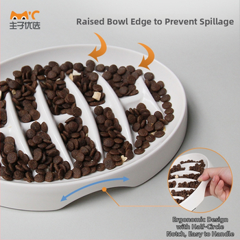 Master Preferred Kaķa Melamīna Bļoda ar Zivju Kaula Formu Lētai Ēšanai, Pret Aizrīšanos