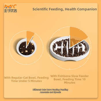 Master Preferred Kaķa Melamīna Bļoda ar Zivju Kaula Formu Lētai Ēšanai, Pret Aizrīšanos