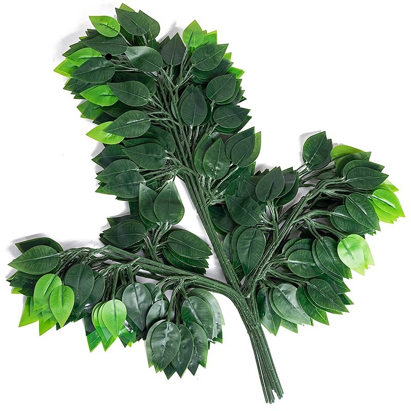 Mākslīgās lapas un zari no zīda ziediem, injekcijas formēšanas konstrukcija, dažādu lapu un zari komplekts, fotogrāfiju rekvizītiem un mājas dekorācijai