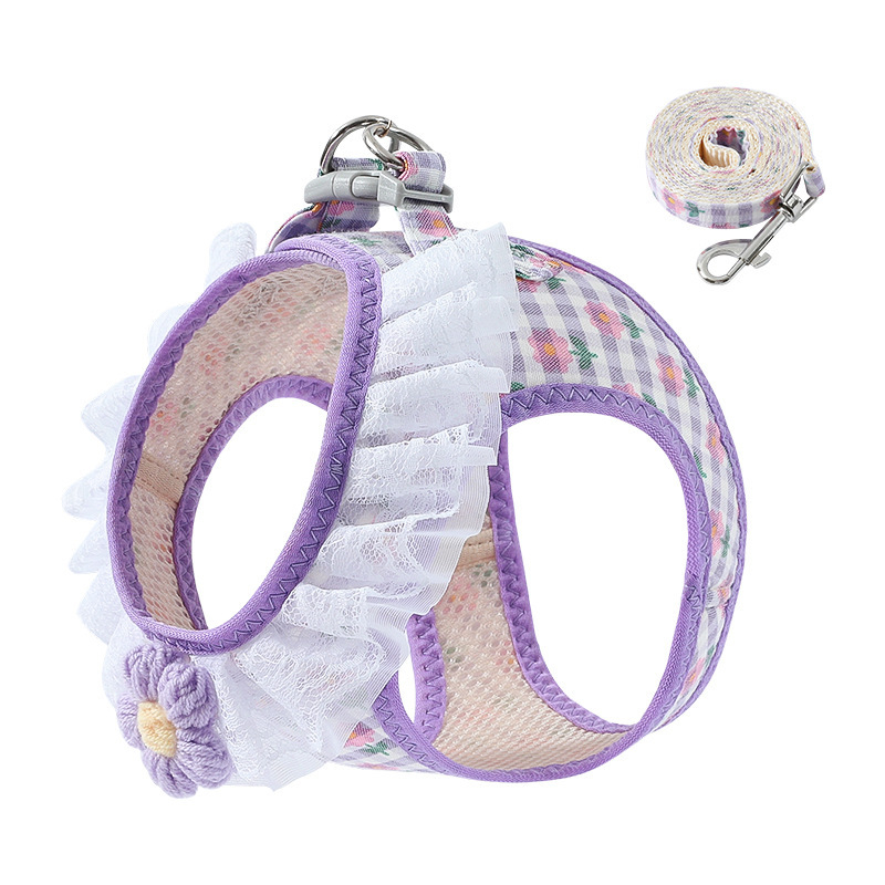 Macska mellény pórázzal — szakadásálló kivitelezés, poliészter (Anyag: Poliészter; Macskák számára; Márka: Pomelo Fruit)