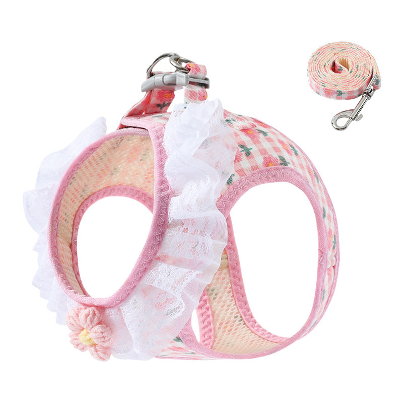 Macska mellény pórázzal — szakadásálló kivitelezés, poliészter (Anyag: Poliészter; Macskák számára; Márka: Pomelo Fruit)