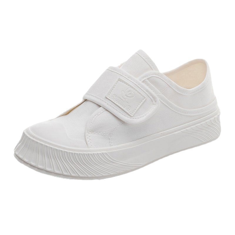 Moteriški kanvasiniai sportbačiai su Velcro, aukštas viršus, medvilninis viršus, vulkanizuota gumos pada, vieno spalvos modelis, vasaros sezonai