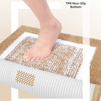 Mikropluošto vonios kambario įėjimo kilimėlis, kvadrato formos, 15 mm plaukų aukštis, skalbiasi mašina