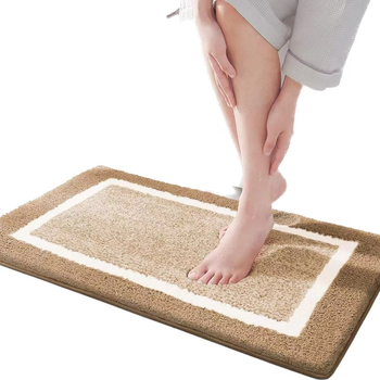 Mikropluošto vonios kambario įėjimo kilimėlis, kvadrato formos, 15 mm plaukų aukštis, skalbiasi mašina