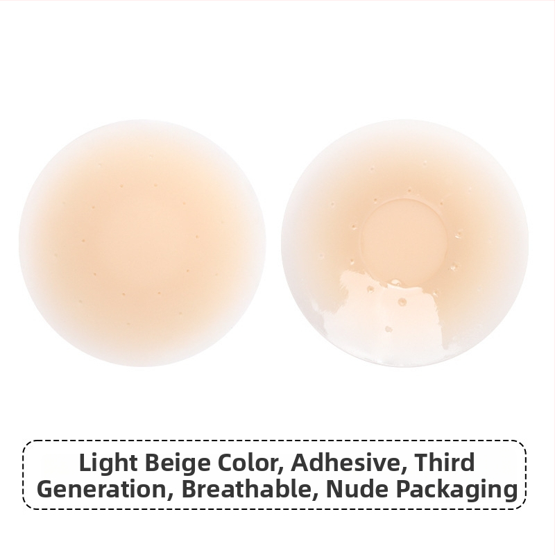 Silikono krūtų lipdukas – be žymių, kvėpuojantis, nematomas; plonas, spenelio forma: apvali; blizgus paviršius