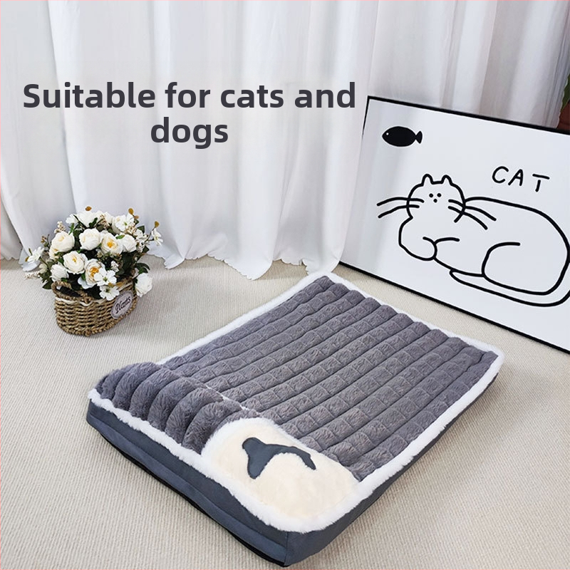 Cyhano kaķu ligzda no auduma, bieza silta guļvieta, noņemama un mazgājama