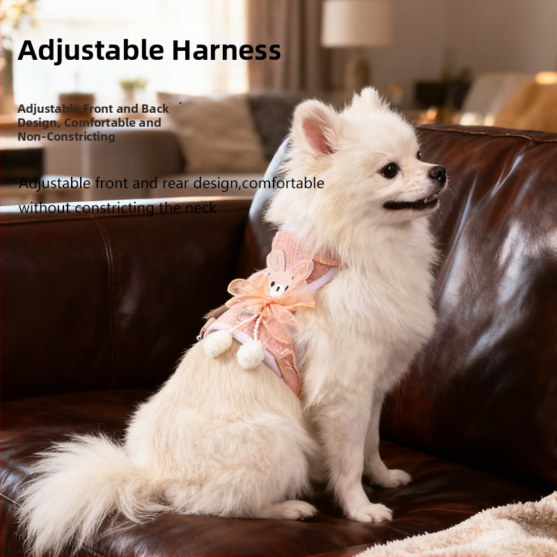 Mažų šunų krūtinės diržas, poliesteris, neatsijungiantis pavadėlis pasivaikščiojimams