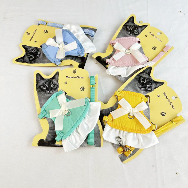 Nailoninis katės harnas su kvėpuojančia krūtinės juosta, anti-evazijos dizainas