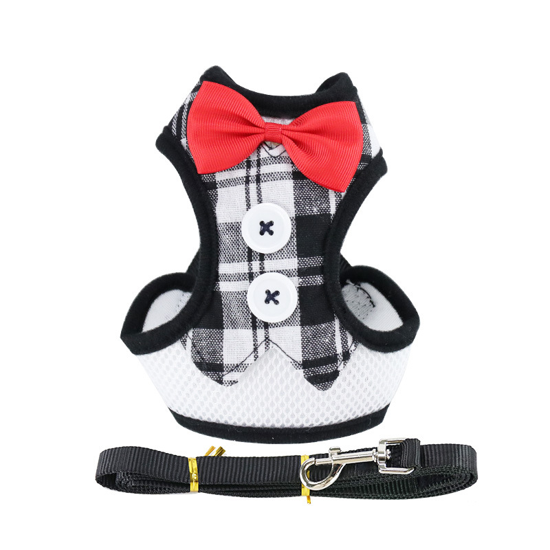 Katės harnasas ir pavadėlio rinkinys, kvėpuojantis liemenės stiliaus, audinys, prekės ženklas Pet Baihui, kategorija traukos juosta