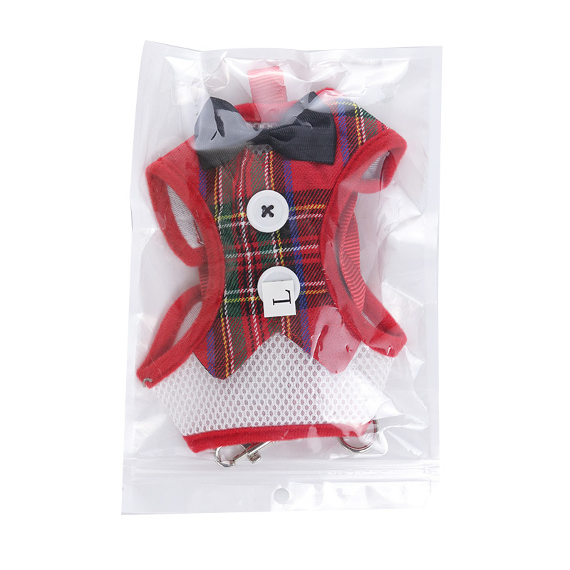 Katės harnasas ir pavadėlio rinkinys, kvėpuojantis liemenės stiliaus, audinys, prekės ženklas Pet Baihui, kategorija traukos juosta