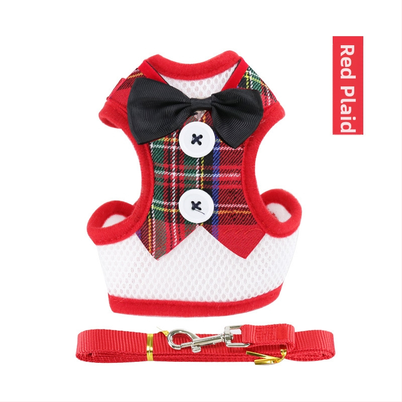 Katės harnasas ir pavadėlio rinkinys, kvėpuojantis liemenės stiliaus, audinys, prekės ženklas Pet Baihui, kategorija traukos juosta